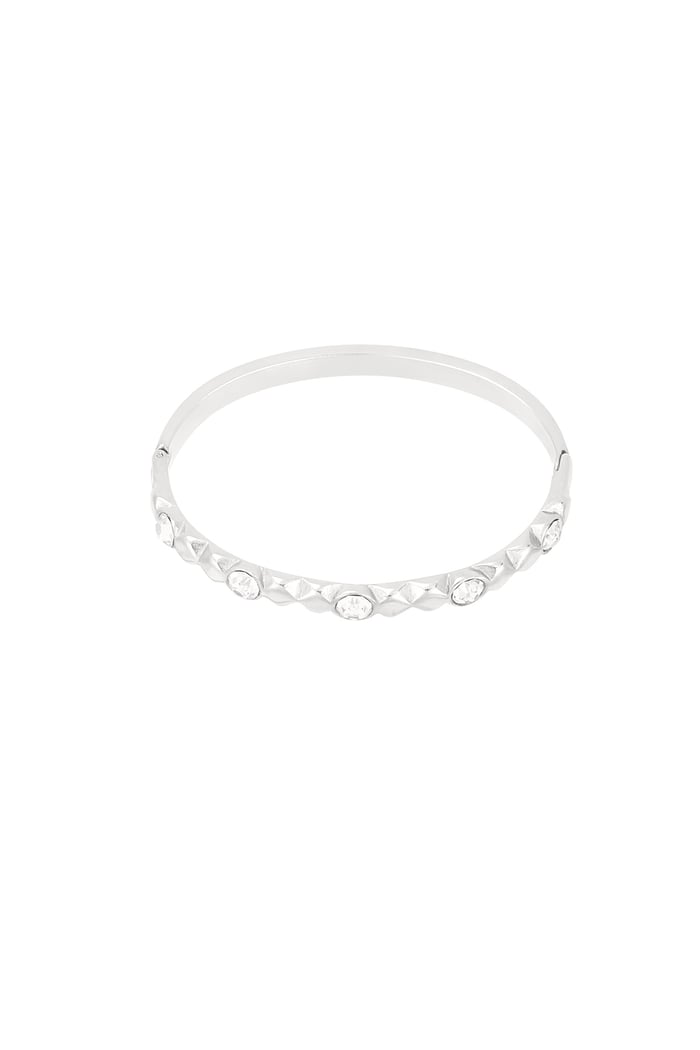 Bracciale in rilievo di diamanti - Colore argento 