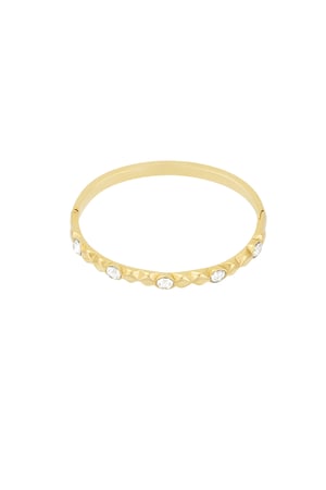 Diamond relief bracelet - Gold color h5 