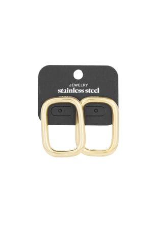 Statement earrings rectangle - Gold color h5 Picture3