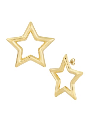 Statement star earrings - Gold color h5 