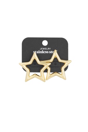 Statement star earrings - Gold color h5 Picture3