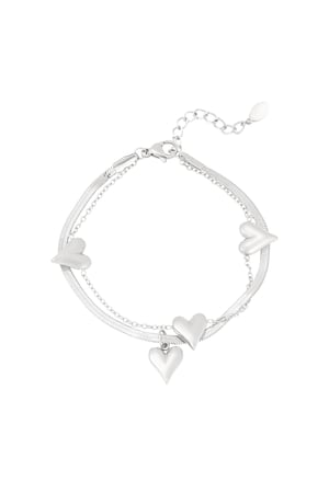 Herz-an-Herz-Armband - Silberfarbe h5 