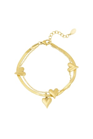 Heart to heart bracelet - Gold color h5 