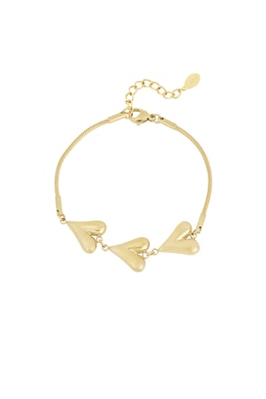 Hearts unfolded bracelet - Gold color h5 