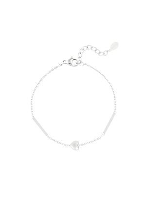 Bracciale cuore semplice - Colore argento h5 