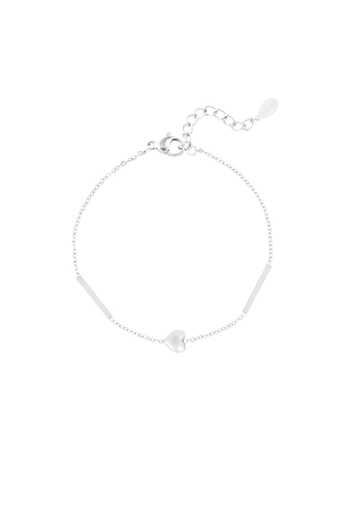 Bracciale cuore semplice - Colore argento 