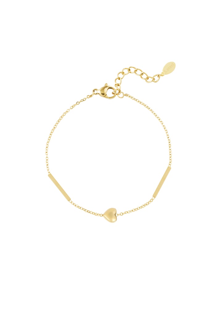 Armband einfaches Herz - Goldfarbe 