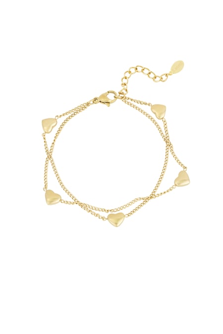 Lots of Hearts bracelet - gold color