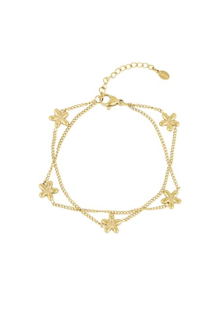 Armband flower bomb - Goud kleur