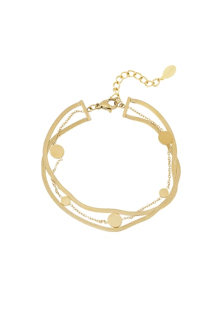 Double coin bracelet - Gold color