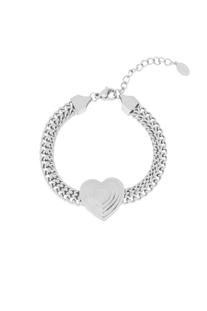 Bracciale a cuore audace - Colore argento h5 