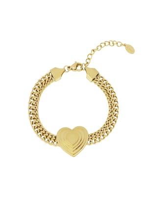 Bold heart bracelet - Gold color h5 