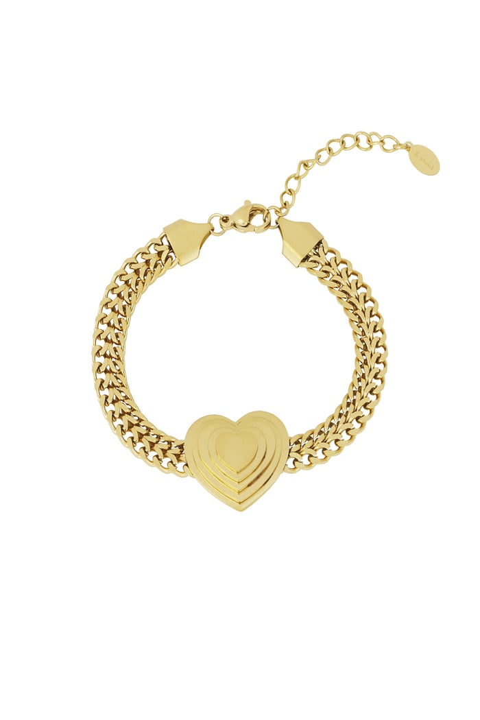 Bold heart bracelet - Gold color 