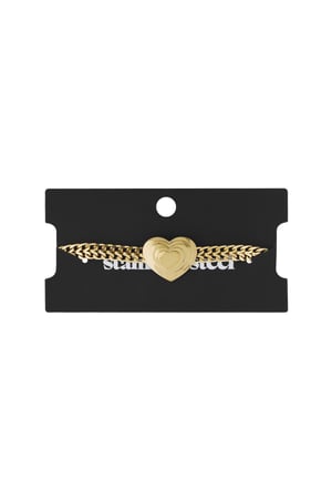 Bold heart bracelet - Gold color h5 Picture3