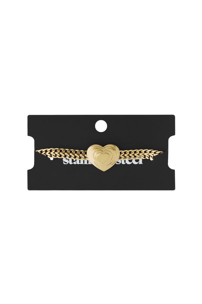 Bold heart bracelet - Gold color Picture3