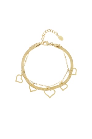 Chunky heart bracelet - Gold color h5 