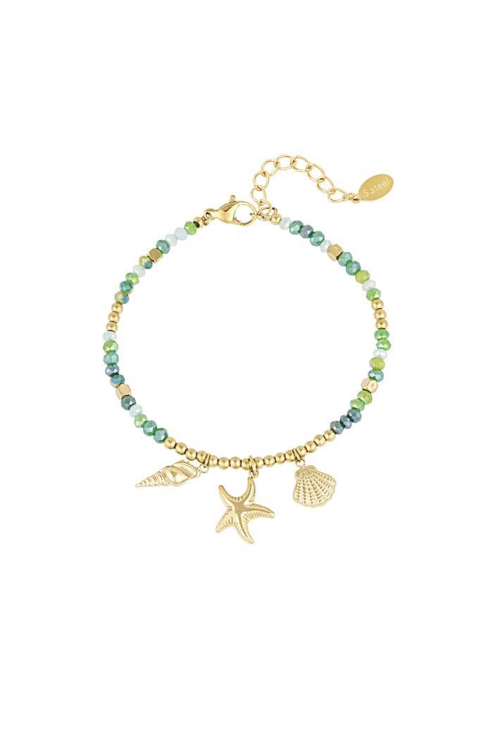 Bracelet shell dream - Green gold color 