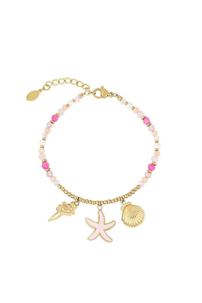 Bracelet pink beach babe - Rose gold color 