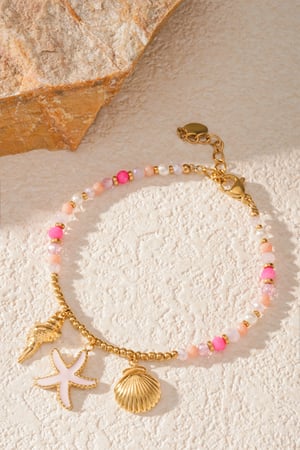 Bracelet pink beach babe - Rose gold color h5 Picture3