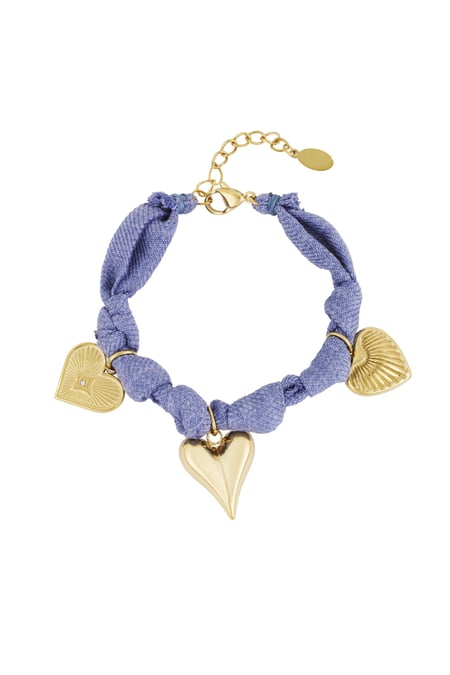 Bracelet color bliss heart - Blue gold color 2