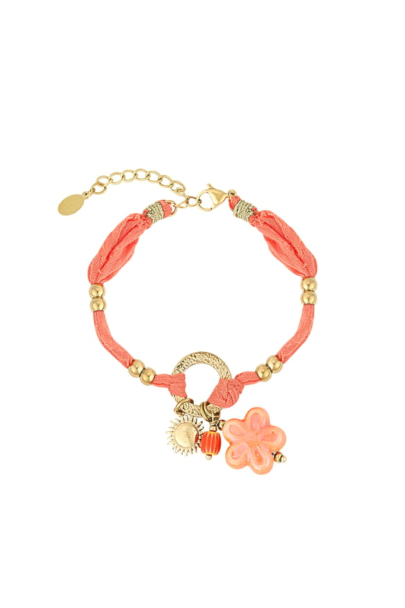 Sunny Floral Armband - Orange & Gold Farbe