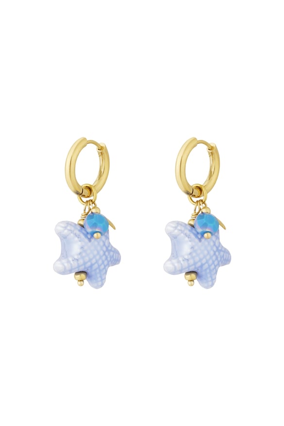 Starry Earrings - Blue & Gold Color