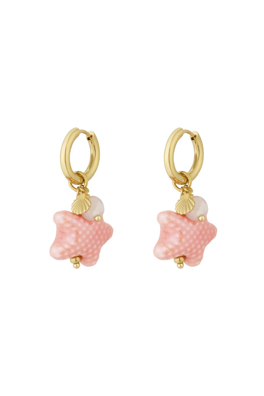 Starry Earrings - Pink & Gold Color 