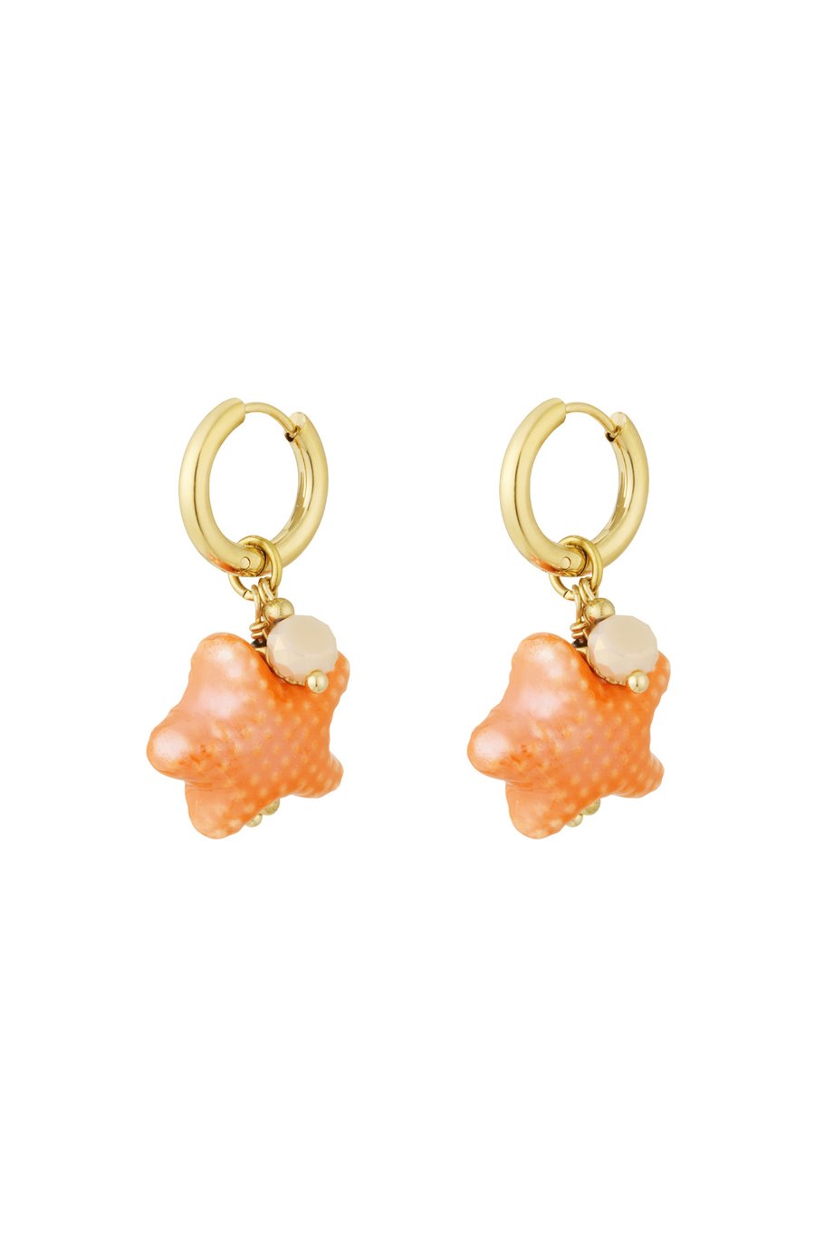 Starry Earrings - Orange & Gold Color 