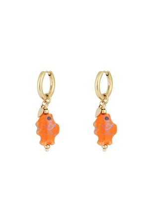 Fish vibe earrings - Orange gold color h5 