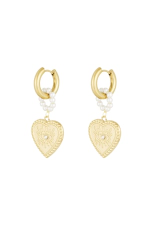 Charming heart earrings - Gold color h5 