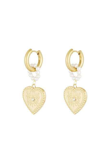 Charming heart earrings - Gold color 2