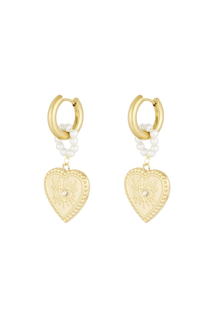 Charming heart earrings - Gold color 