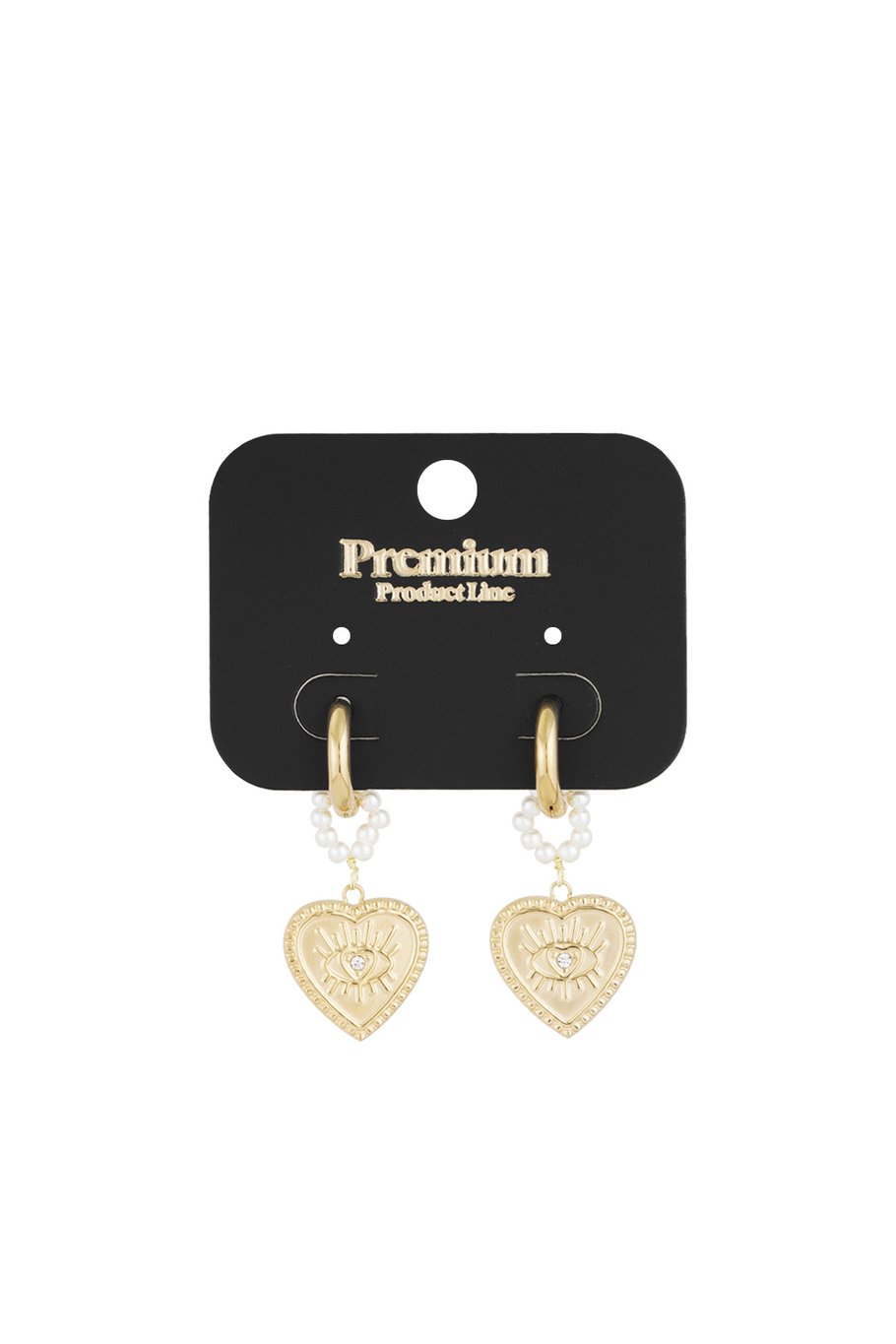 boucles d'oreilles coeurs charmantes - couleur or h5Image2