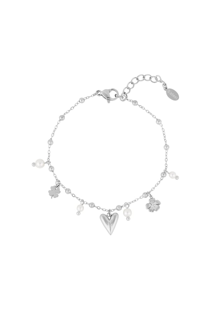 Bracciale lucky love - Colore argento 