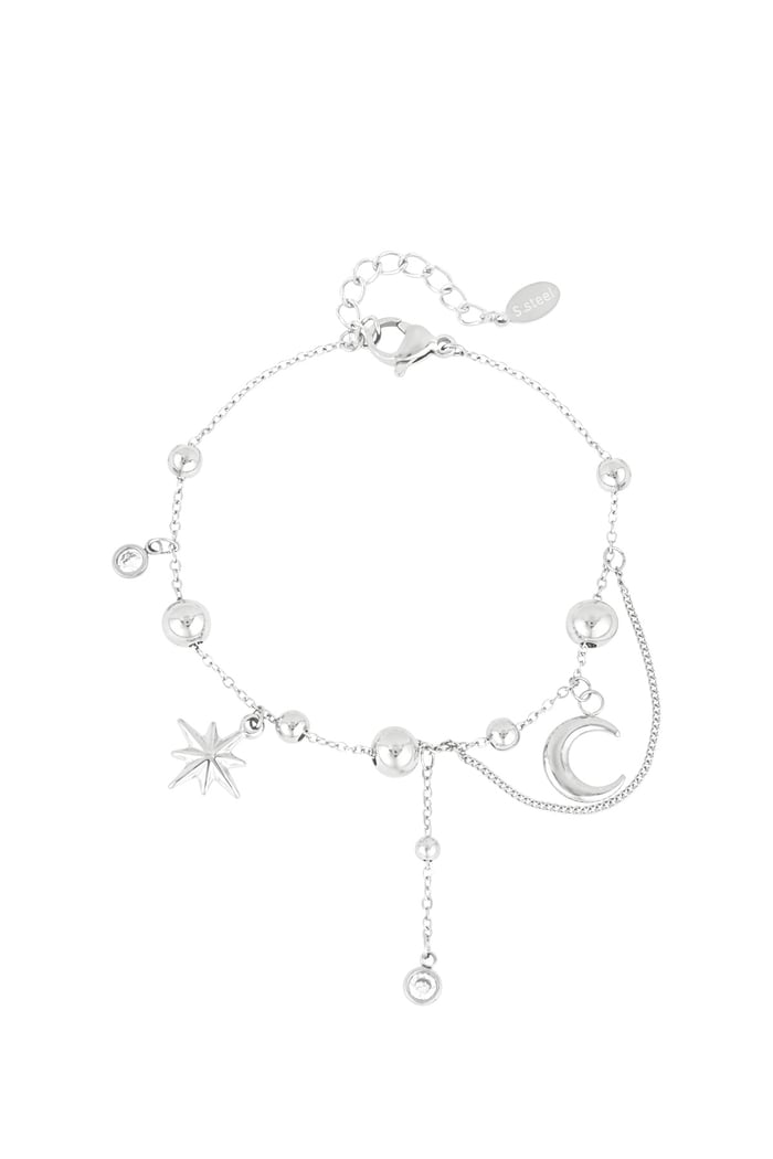 Bracciale trendy a forma di luna - Colore argento 