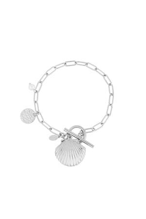 Bracciale con ciondolo conchiglia - Colore argento h5 