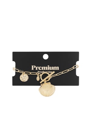 Bracelet with shell charm - Gold color h5 Picture2