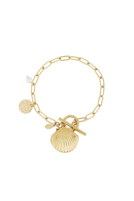 Armband met schelp bedel - Goud kleur