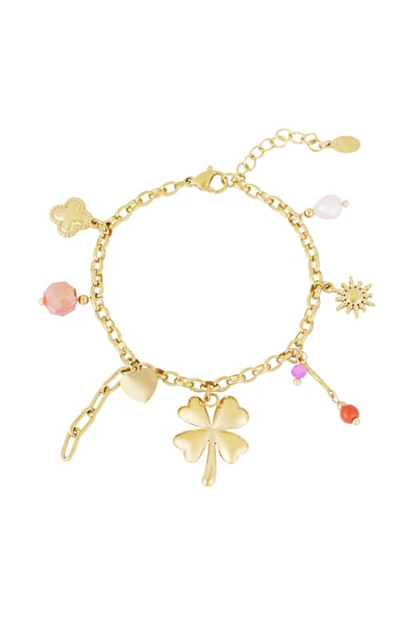 Armband mit Glücksbringer, Baby - Farbe Gold