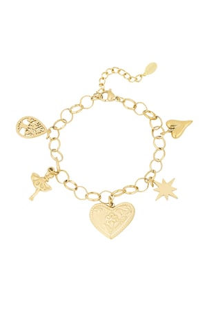 Heartfelt sparkle bracelet - Gold color h5 