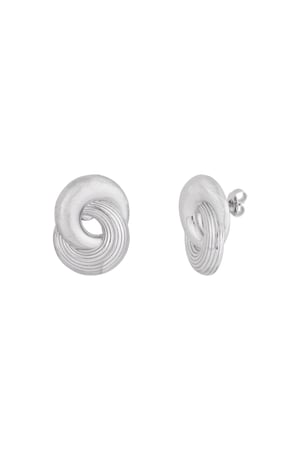 Double round earrings - Silver color h5 