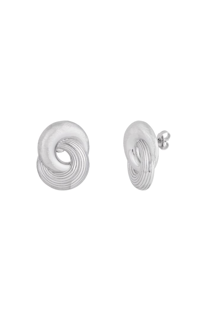 Double round earrings - Silver color 