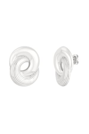 Connected earrings - Silver color h5 