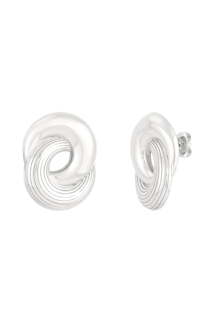 Connected earrings - Silver color 