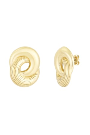 Circle fusion earrings - Gold color h5 