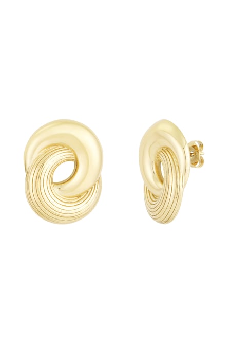 Circle fusion earrings - Gold color 2