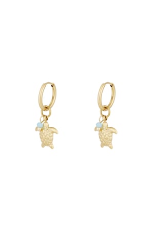 Earrings with turtle - Gold color h5 