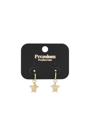 Earrings with turtle - Gold color h5 Picture3