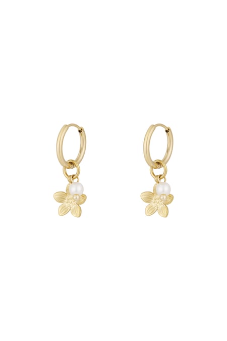 Pearl blossom earrings - Gold color