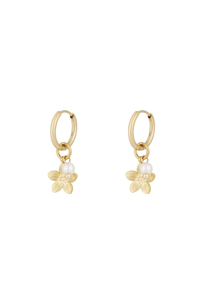 Pearl blossom earrings - Gold color 